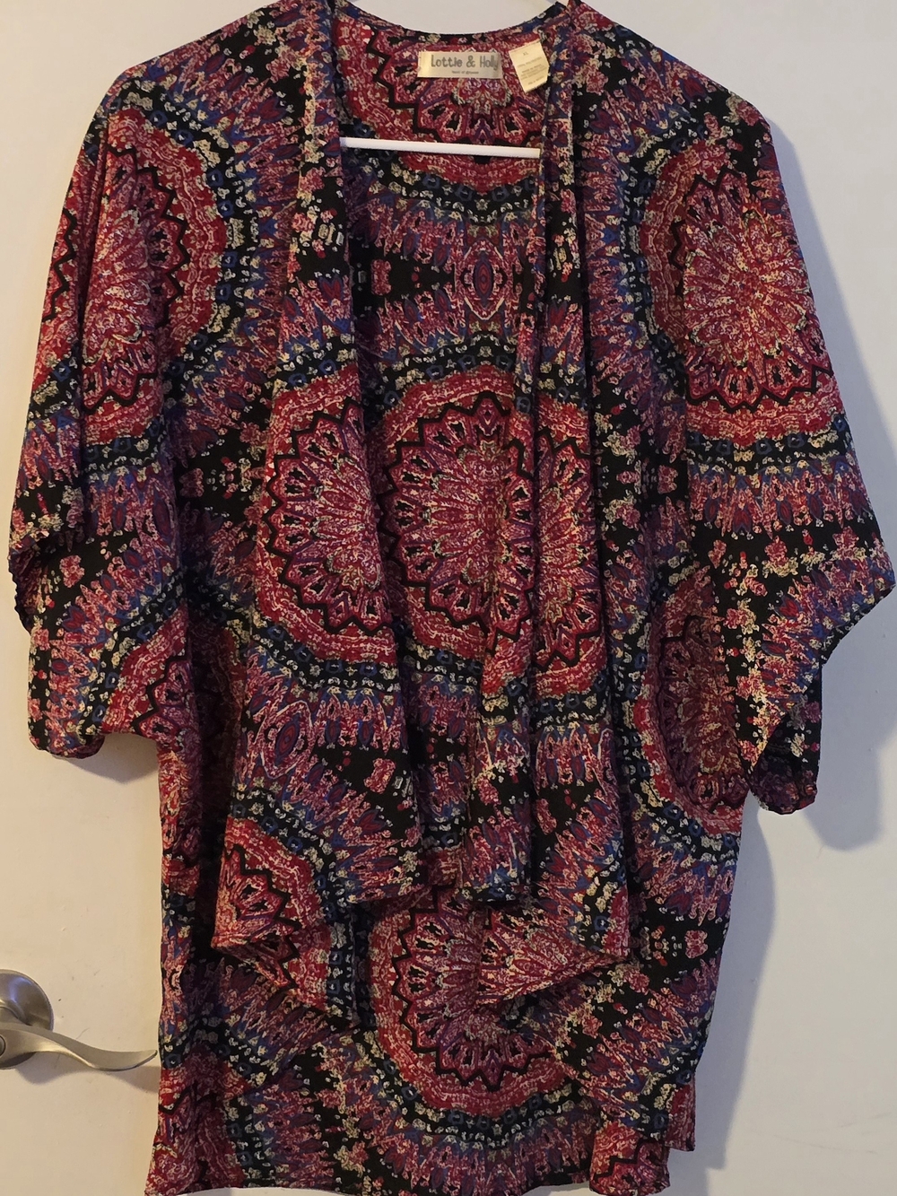 Lottie & Holly Women's Multi-Color Mandala Print Open Kimono